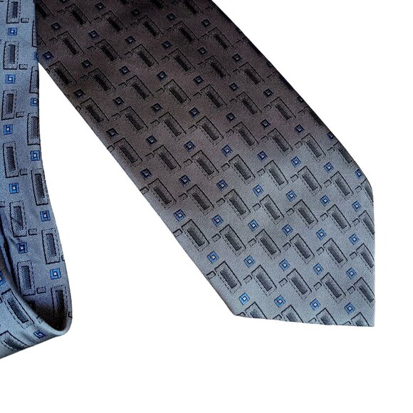 Towncraft Mens 100% Polyester Tie With Geometric Pattern 58" 4" wide - Picture 2 of 4